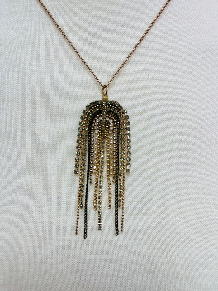 Rhinestone Rain Necklace