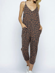 Brown Cheetah Loosefit Jumpsuit