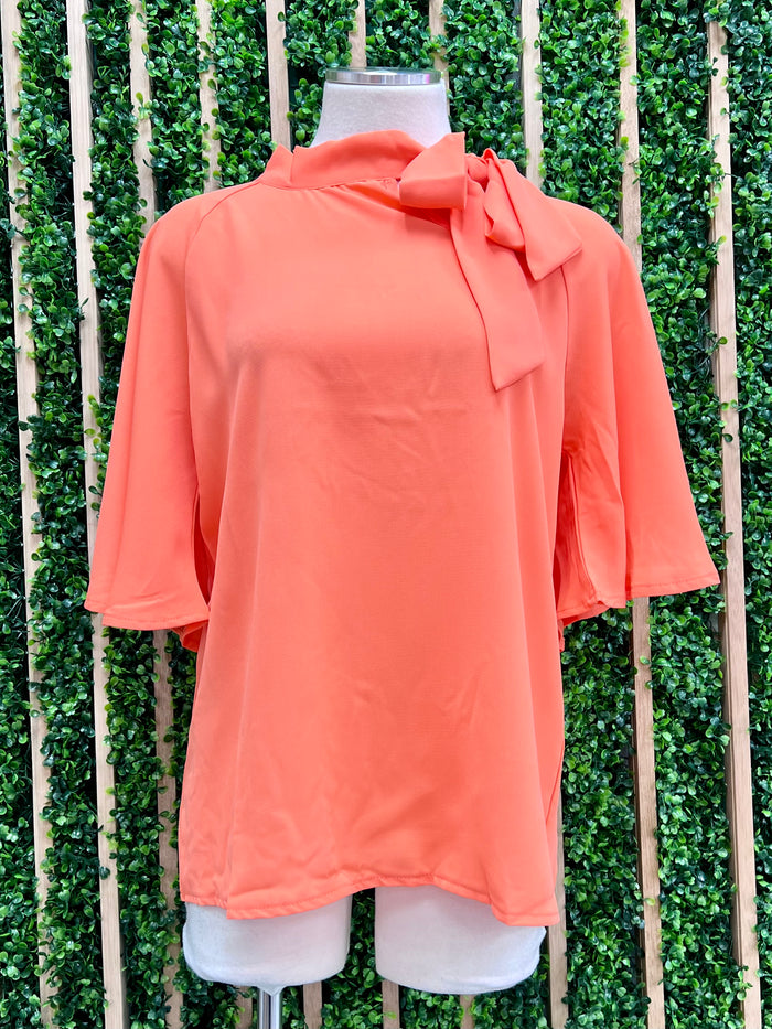 Side Neck Bow tie Blouse
