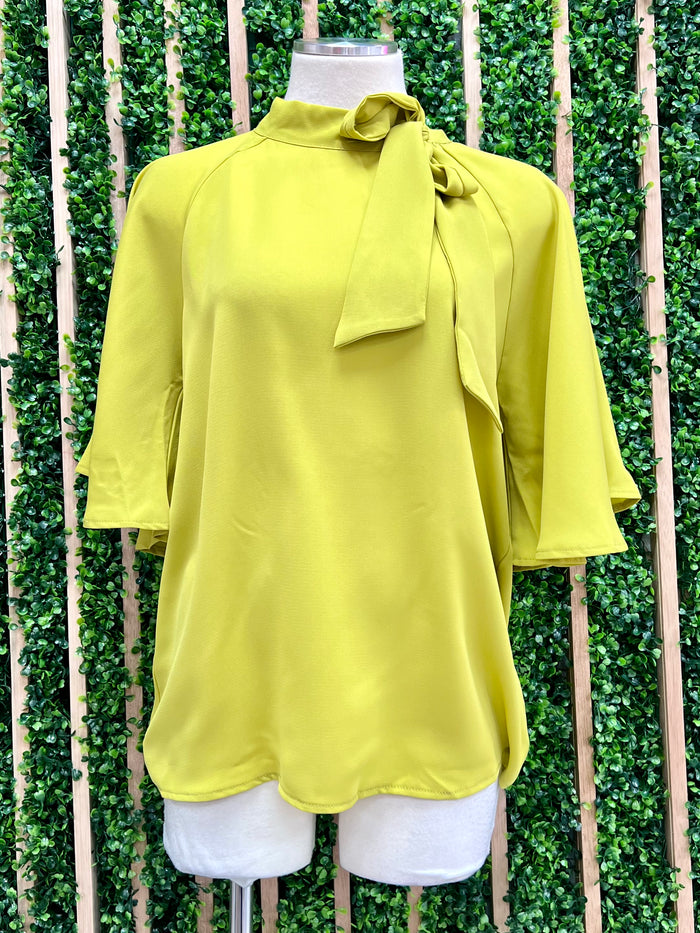 Side Neck Bow tie Blouse