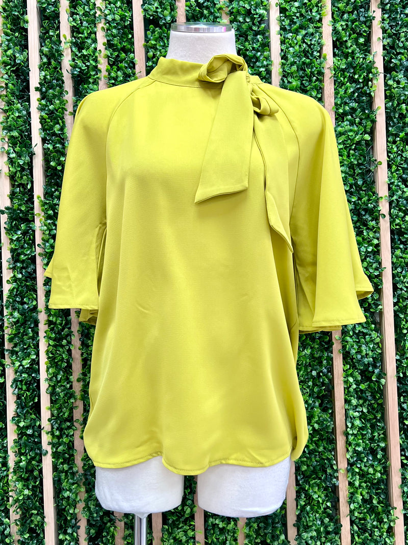 Side Neck Bow tie Blouse