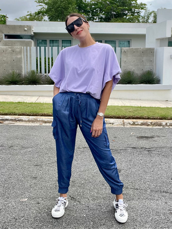 Lilac Bubble Fit Crop Top