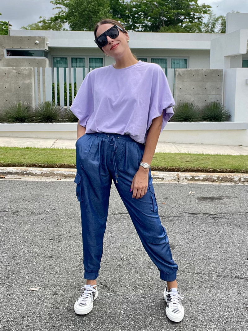 Lilac Bubble Fit Crop Top