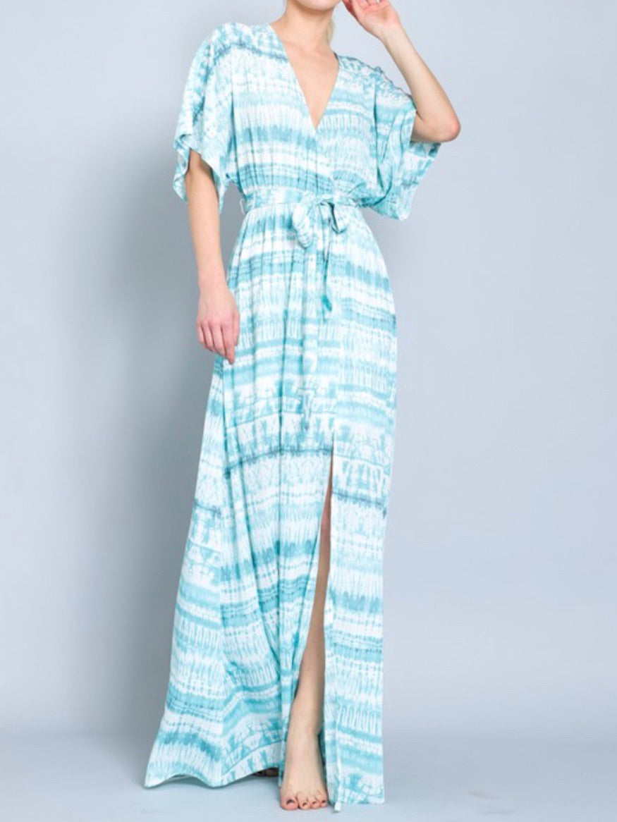Sea Blue Kimono Maxi
