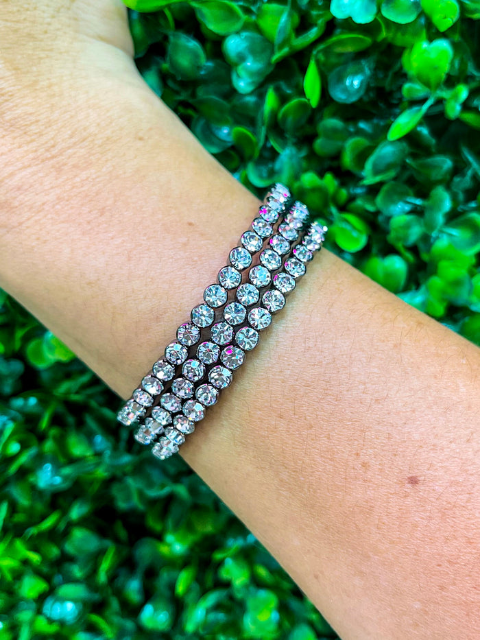 Delicate Crystal Bangle Set