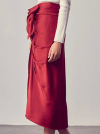 Elegant Front Tie Midi Skirt