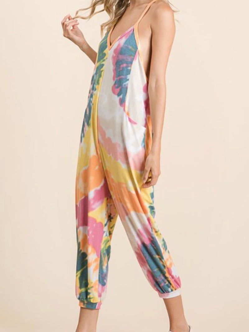 Tie Dye Knit Loose Jumpsuit