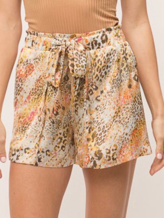 Multi Color Snake Print Short Pant Set