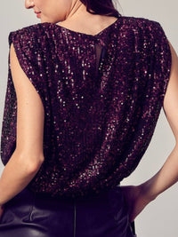 Sequin Muscle Sleeve Blouse