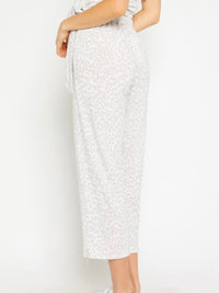 Grey Animal Print Midi Crop Pant Set