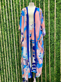 Exquisite Blue Print Tunic Set