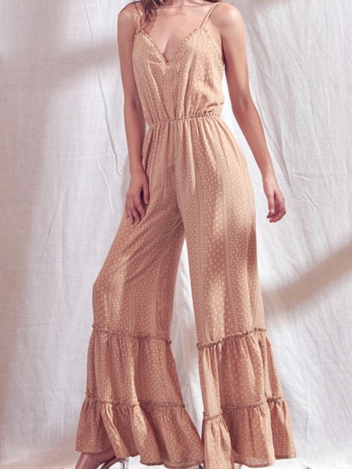 Apricot Tiered Jumpsuit