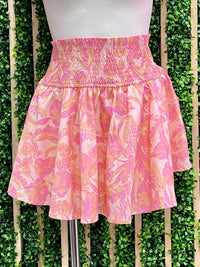 Exquisite Pink Print Skort
