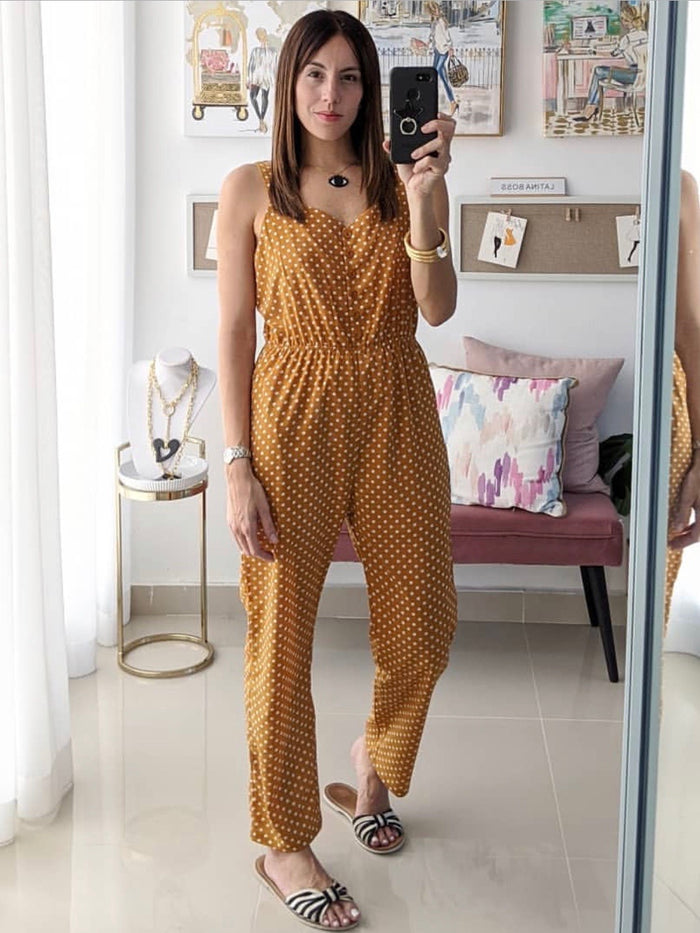 Mustard Button Down Jumpsuit