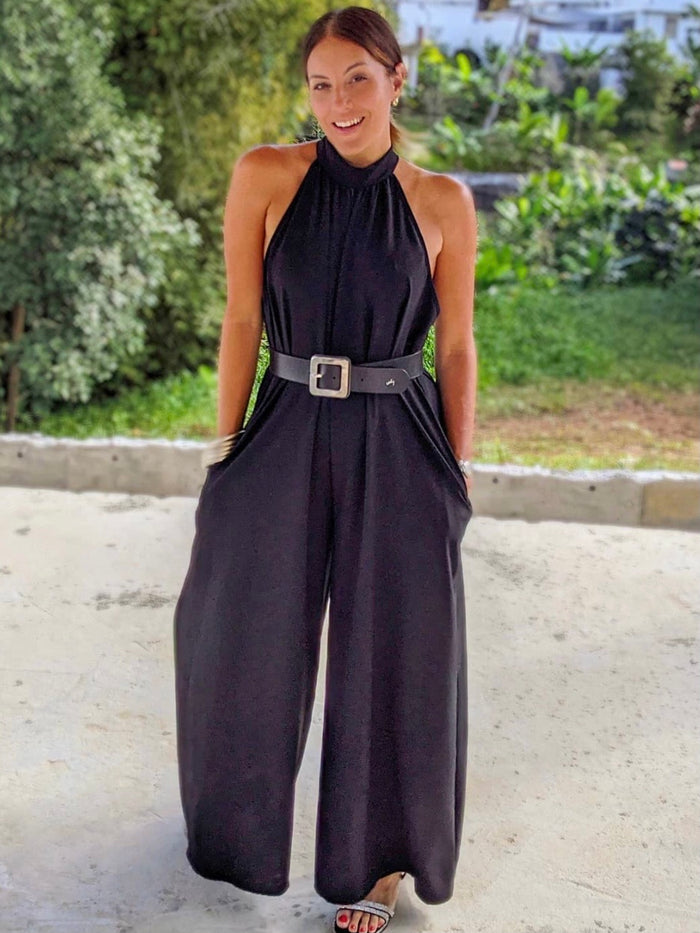 Solid Wide Leg Jumpsuit
