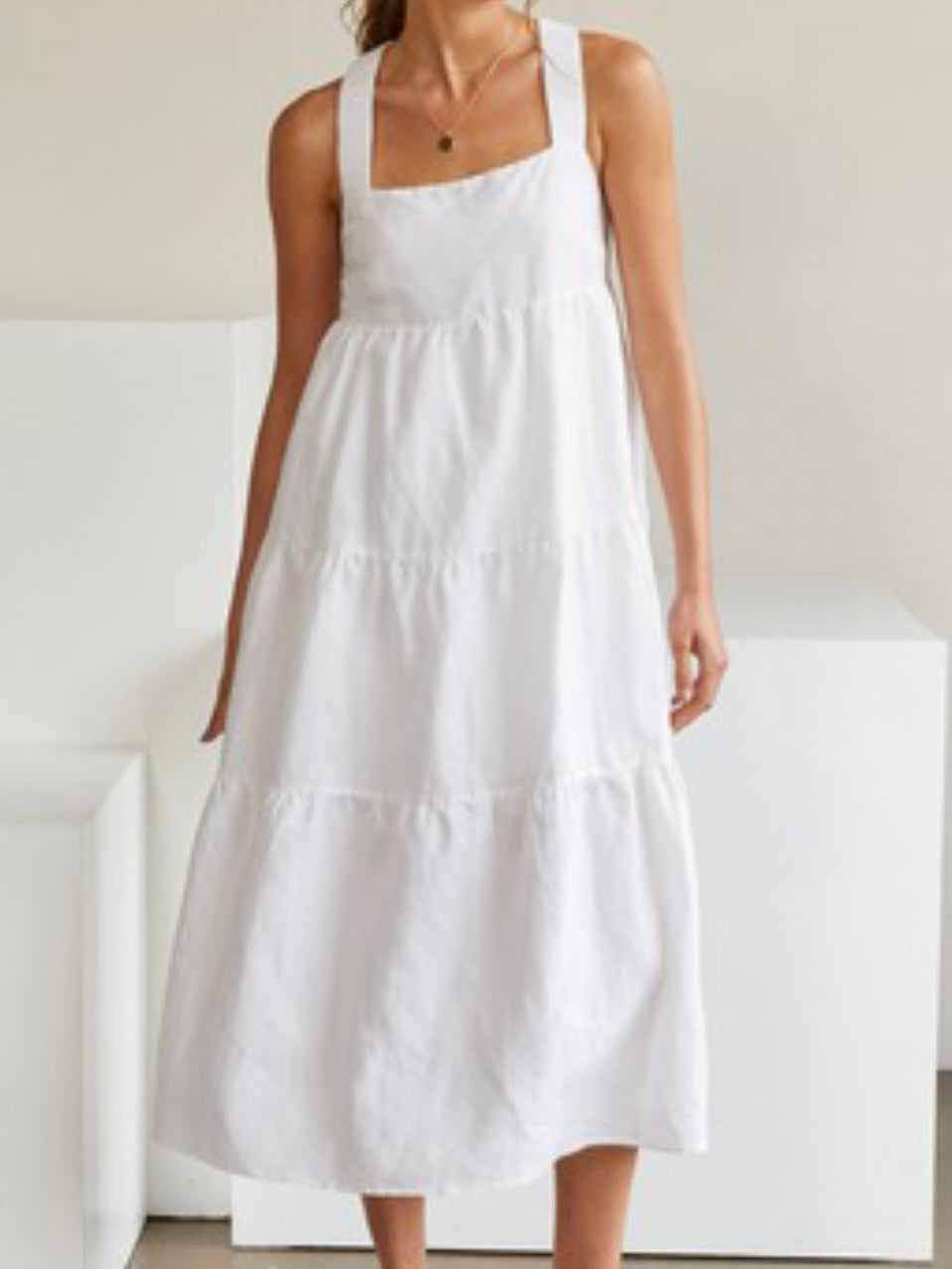 Halter Tiered Midi Dress