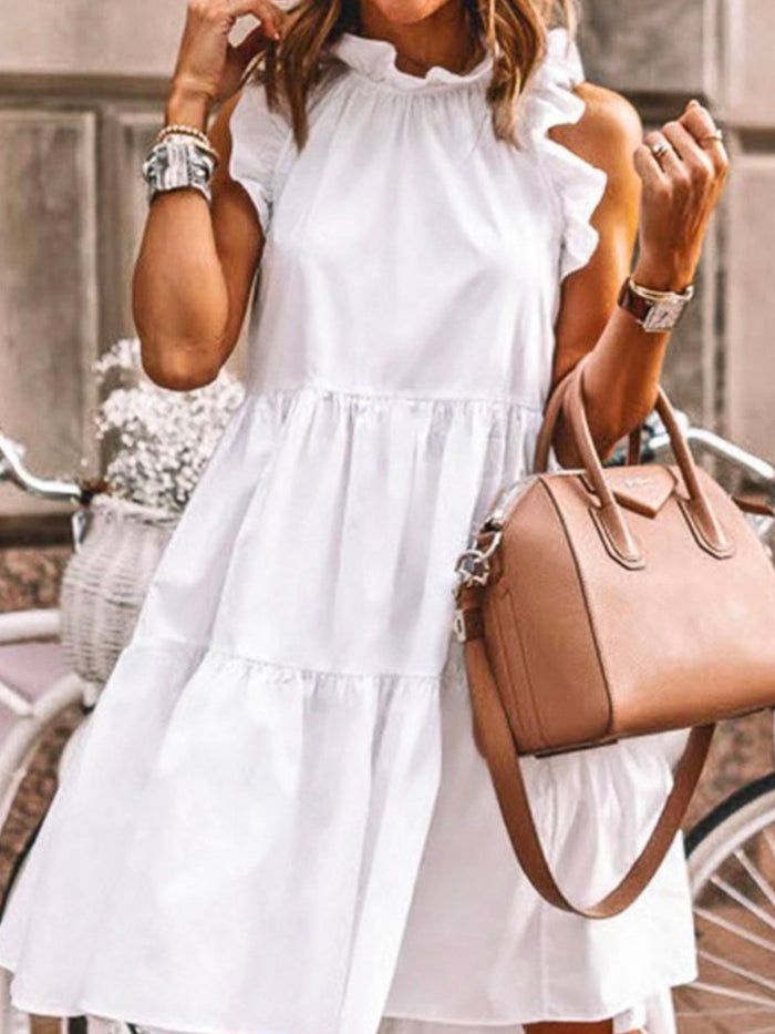 Elegant Tiered Ruffled Short Dress