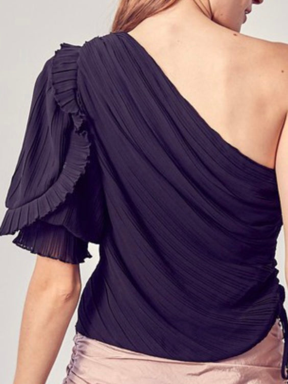 Classy Draped One Shoulder Top