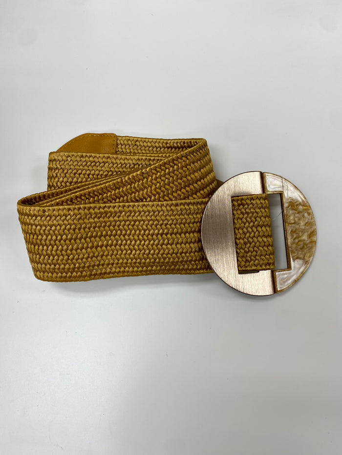 Fancy Acrylic Buckle Raffia Belt