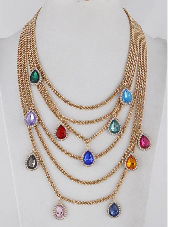 Chain Jewel Statement Necklace
