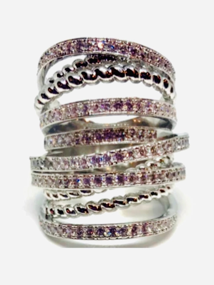Luxe Crossover Cocktail Ring