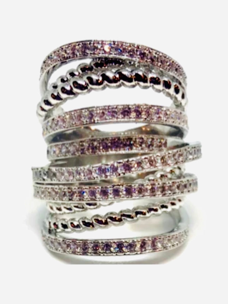 Luxe Crossover Cocktail Ring