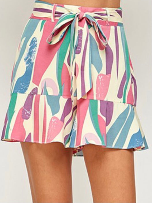 Stroke Print Skort