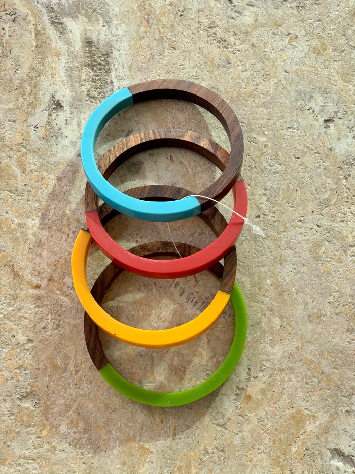 Multicolor Wood Bangles