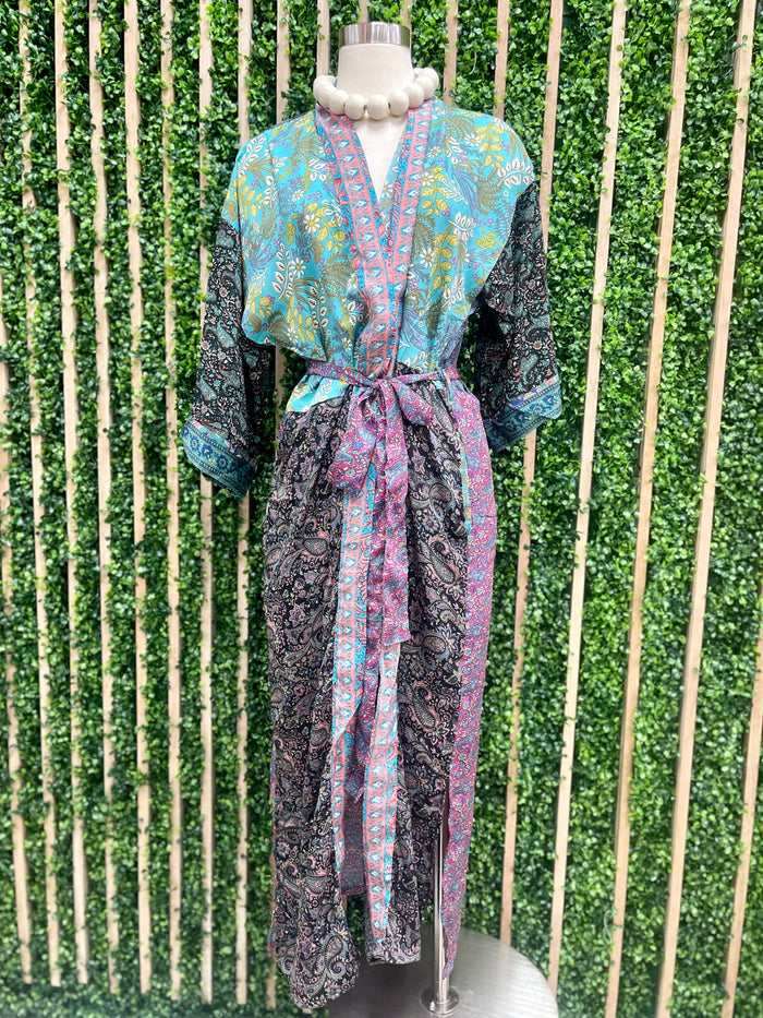 Patchwork Silk Kimono Robe