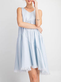 Distressed Denim Sleevesless Dress