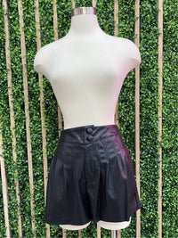 Leatherette Paperbag Shorts