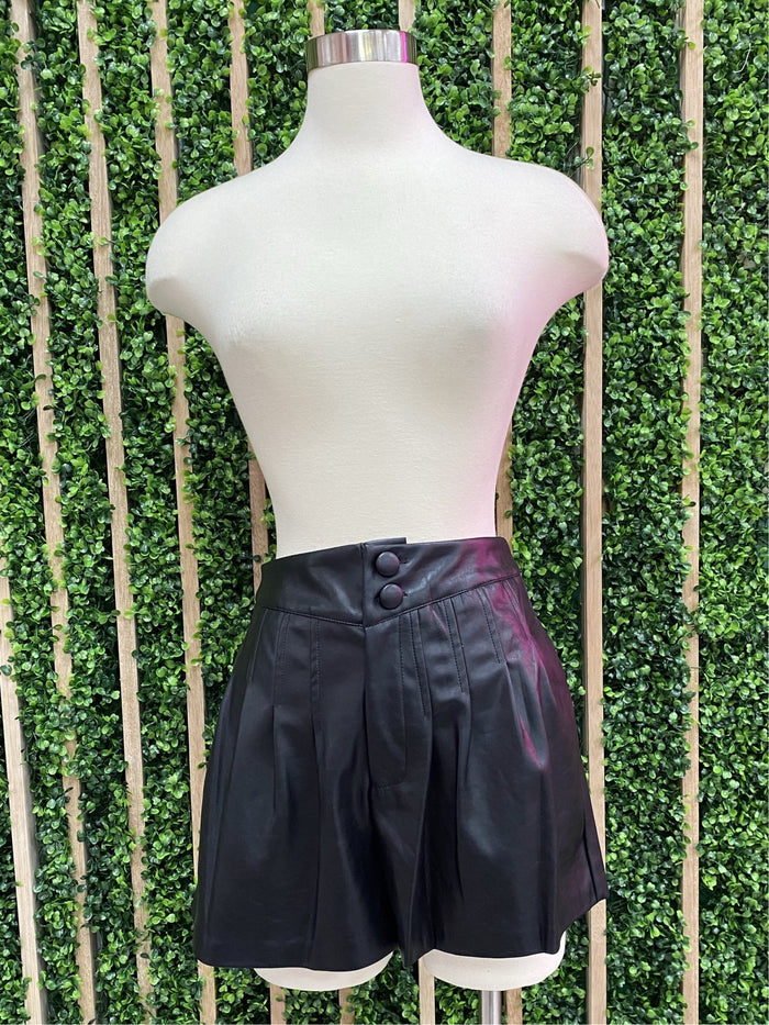 Leatherette Paperbag Shorts