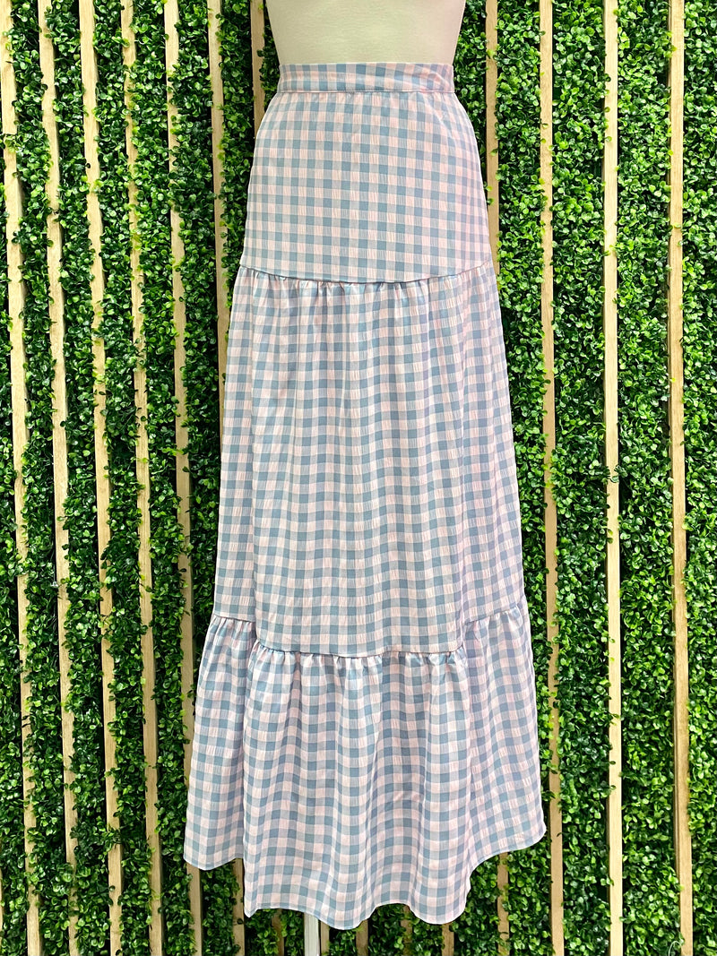 Exquisite Gingham Skirt Set