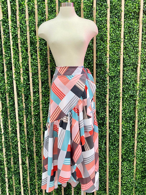 Custom Graphic Print Wrap Skirts