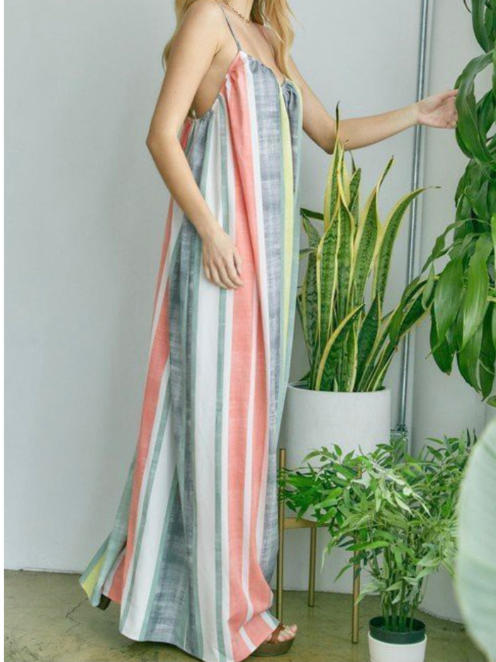 Multi Stripe Wide Leg Jumpsuit
