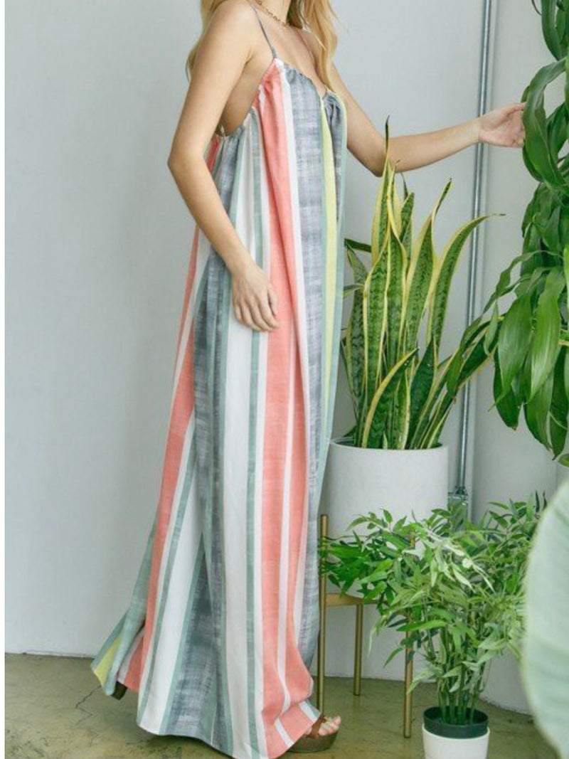 Multi Stripe Wide Leg Jumpsuit