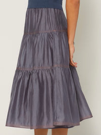 Slate Blue Midi Skirt