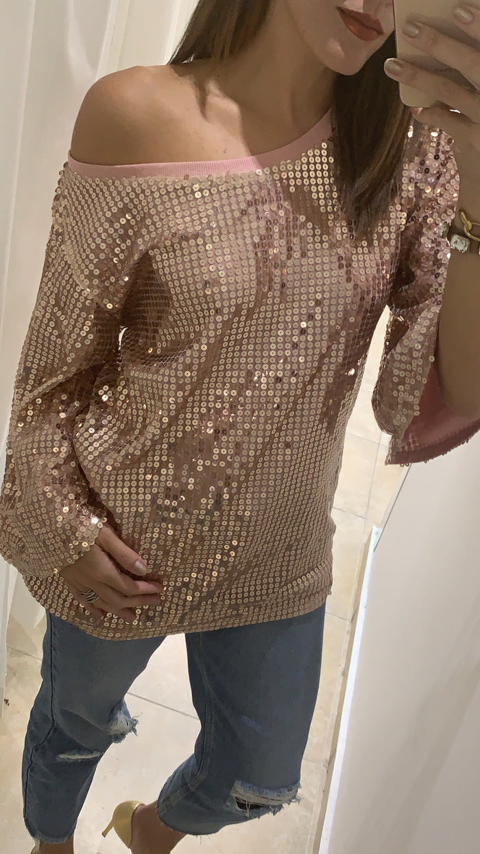 Sequin Off Shoulder Top