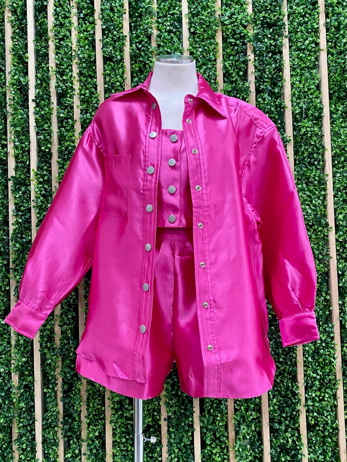 Hot Pink Snap on Blouse