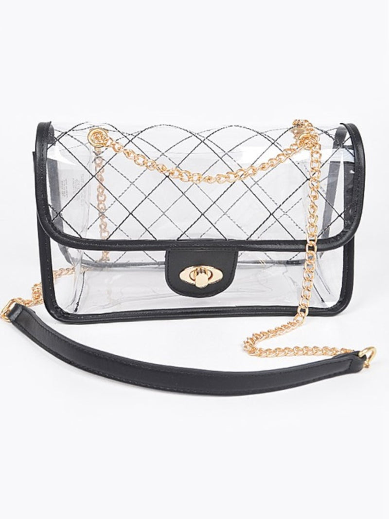 Quilted Clear Crossbody Bag