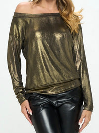 Metallic Off Shoulder Top