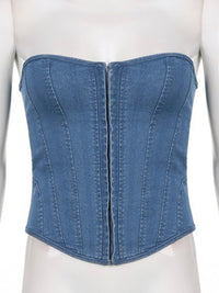 Denim Lace Up Bustier