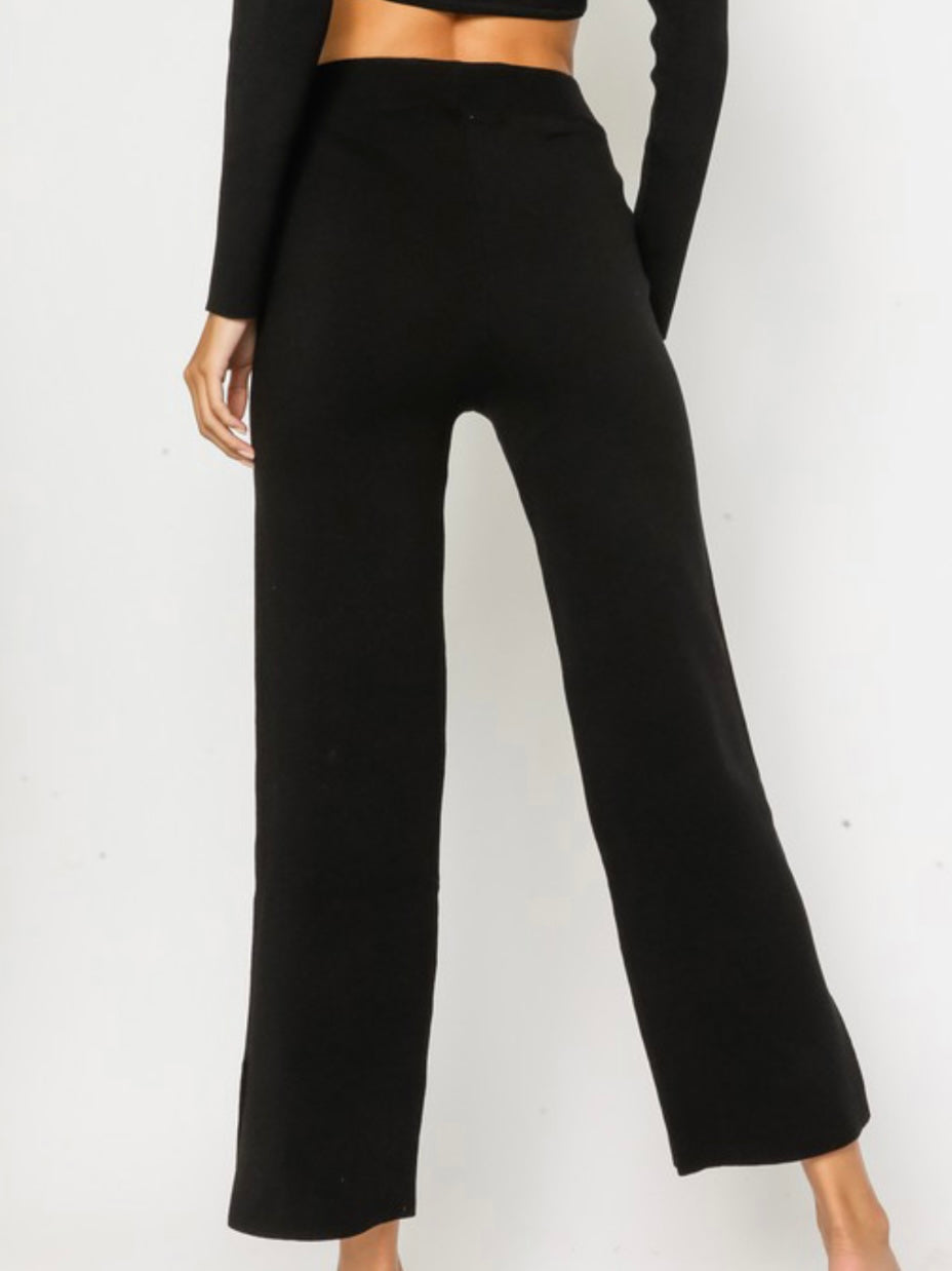 Black Culote Sweater Pants