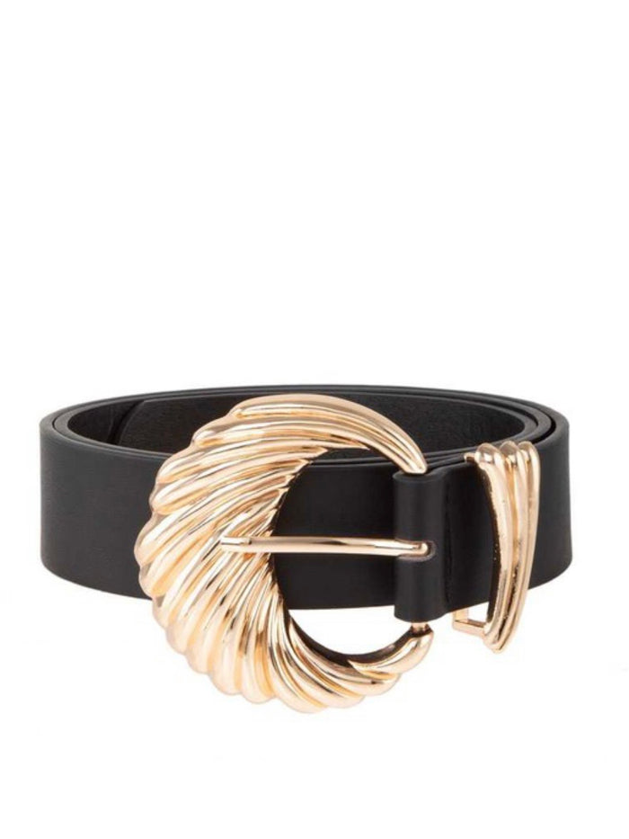 Wavy Metal Buckle Belt