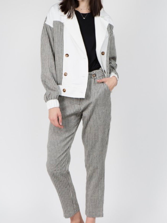 Contrast Panel Bomber Jacket
