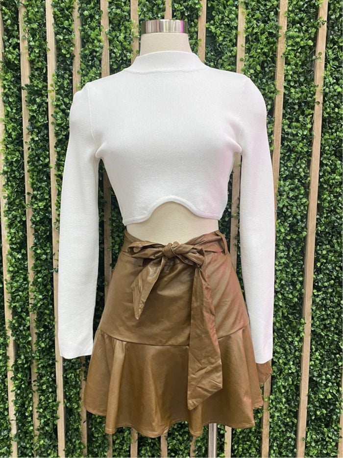 Cropped Mock Neck Top