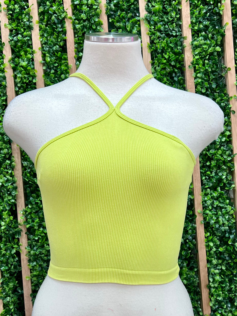 Center Split Strap Basic Crop
