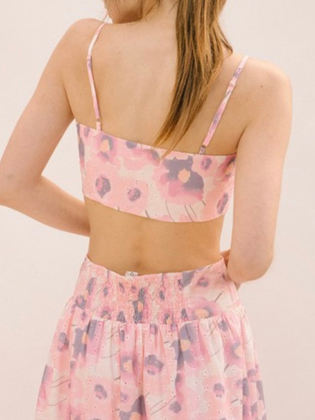 Tie Dye Floral Crop Top