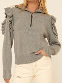 Ruffled Long Sleeve Sweater