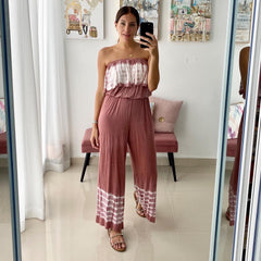 Ombre Strapless Ruffles Jumpsuit